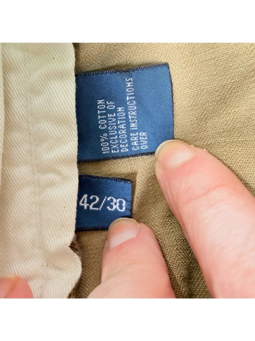 Polo Ralph Lauren Cargo Pants Men 42 x 30 Beige Paratrooper Military Adjustable